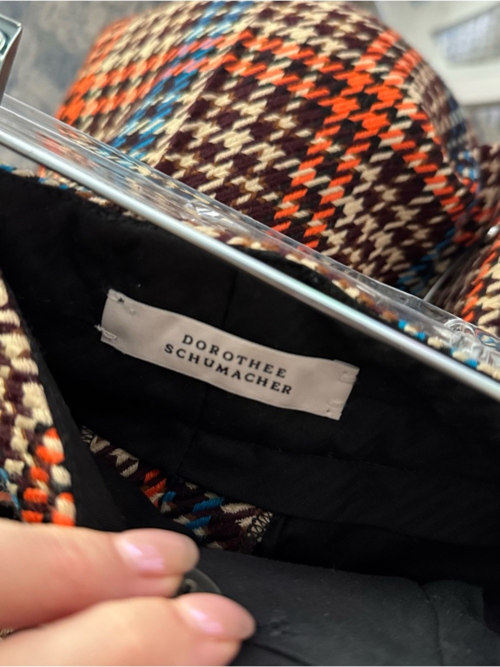 Dorothee Schumacher High-Waisted Plaid Wide-Leg Trousers w/ Belt - Picture 6 of 13